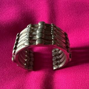 Vintage Nubian 4 raw silver Cuff Bracelet 6.25” 121 gr